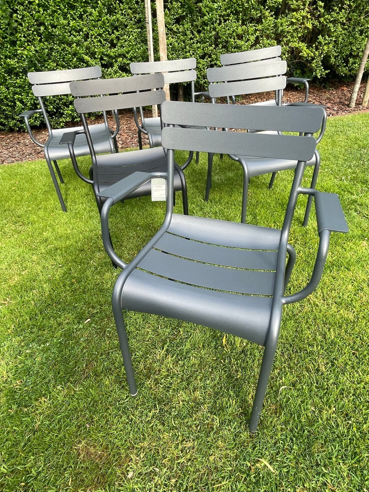 Fermob Luxembourg stoelen Set van 6 Fermob met leuning, Ophalen, Nieuw, Aluminium, Stapelbaar