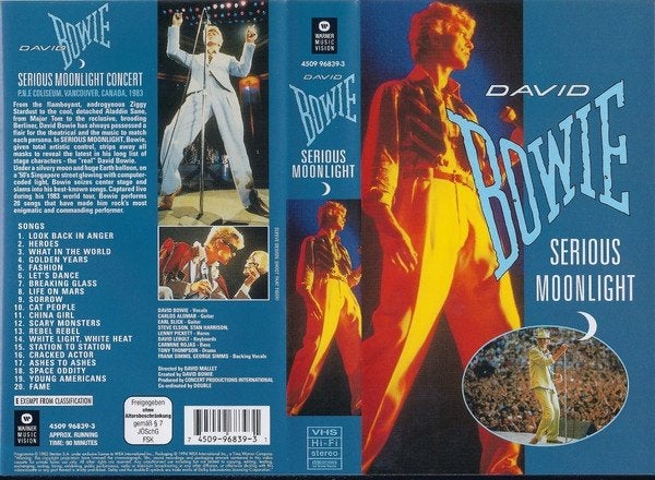 David Bowie - Serious moonlight concert vhs nwst./Orig., Alle leeftijden, Muziek en Concerten, Ophalen of Verzenden, Zo goed als nieuw