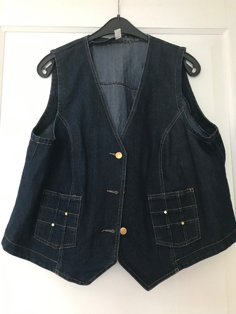 Spijker (Denim) Gilet maat 48, Blauw, Trui of Vest, Nieuw, Ophalen of Verzenden