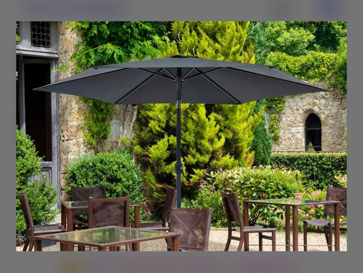 Feel furniture - Parasol - Kantelbaar - 3 meter -Donkergrijs, Tuin en Terras, Ophalen, Nieuw