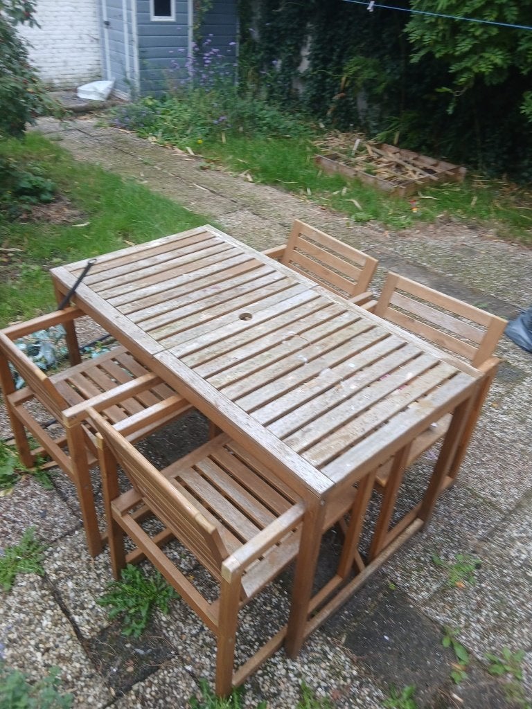 Tuinset met vier stoelen, Tuin en Terras, Ophalen, 4 zitplaatsen, Gebruikt, Tuinset