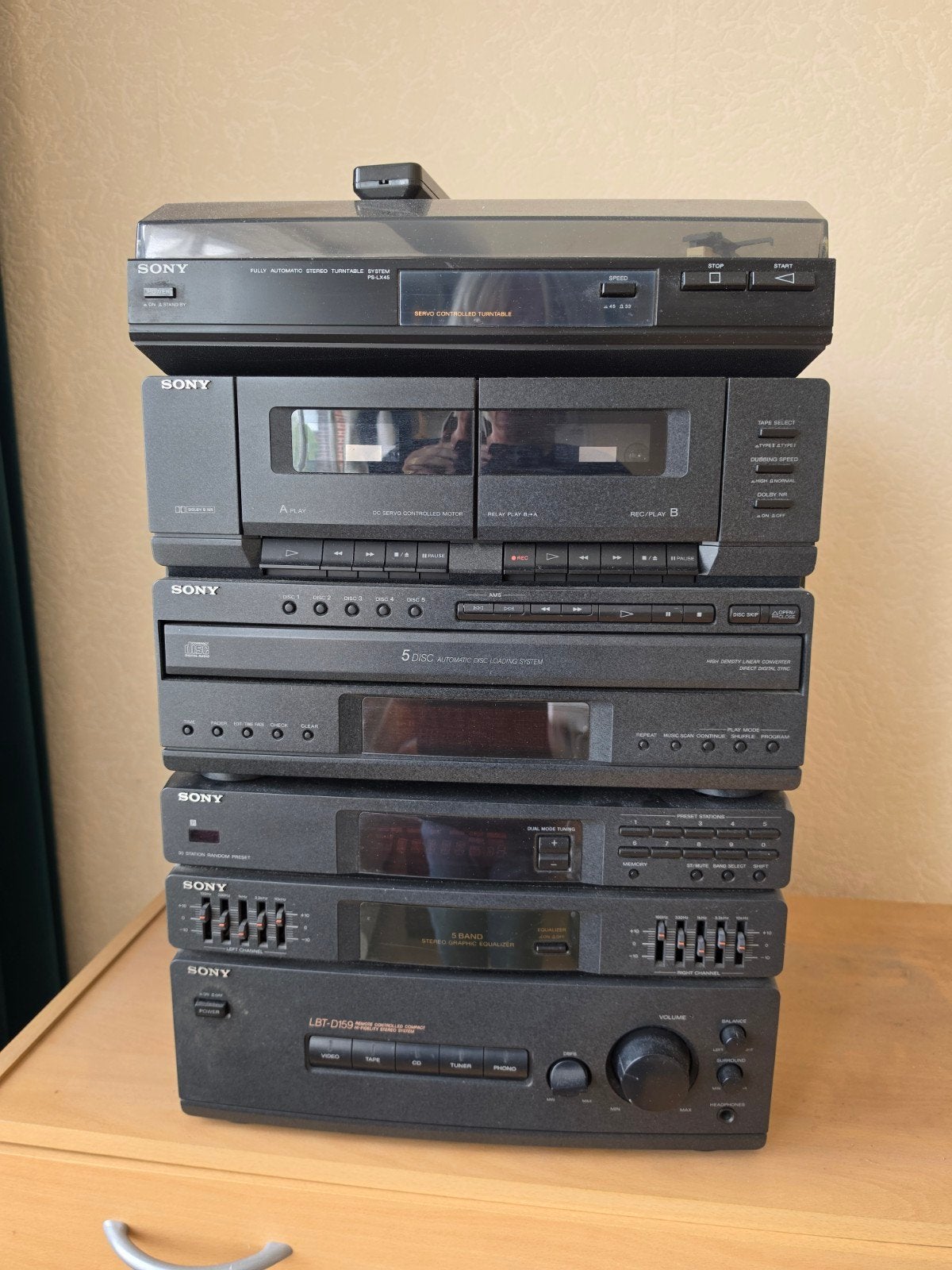 Sony LBT-D159 Stereo Set met Platenspeler en CD-wisselaar, Ophalen, Gebruikt, Cassettedeck, Sony