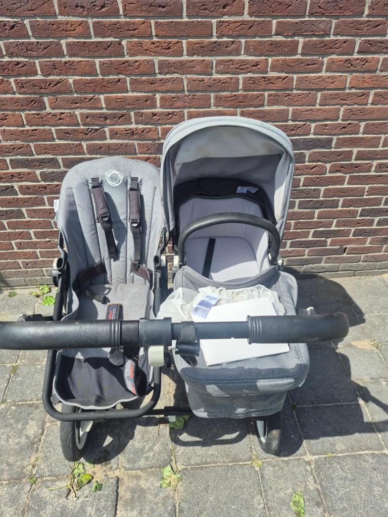 Bugaboo Donkey 2 Duo Kinderwagen met Comfort Wheeled Board, Gebruikt, Verstelbare duwstang, Bugaboo, Ophalen of Verzenden