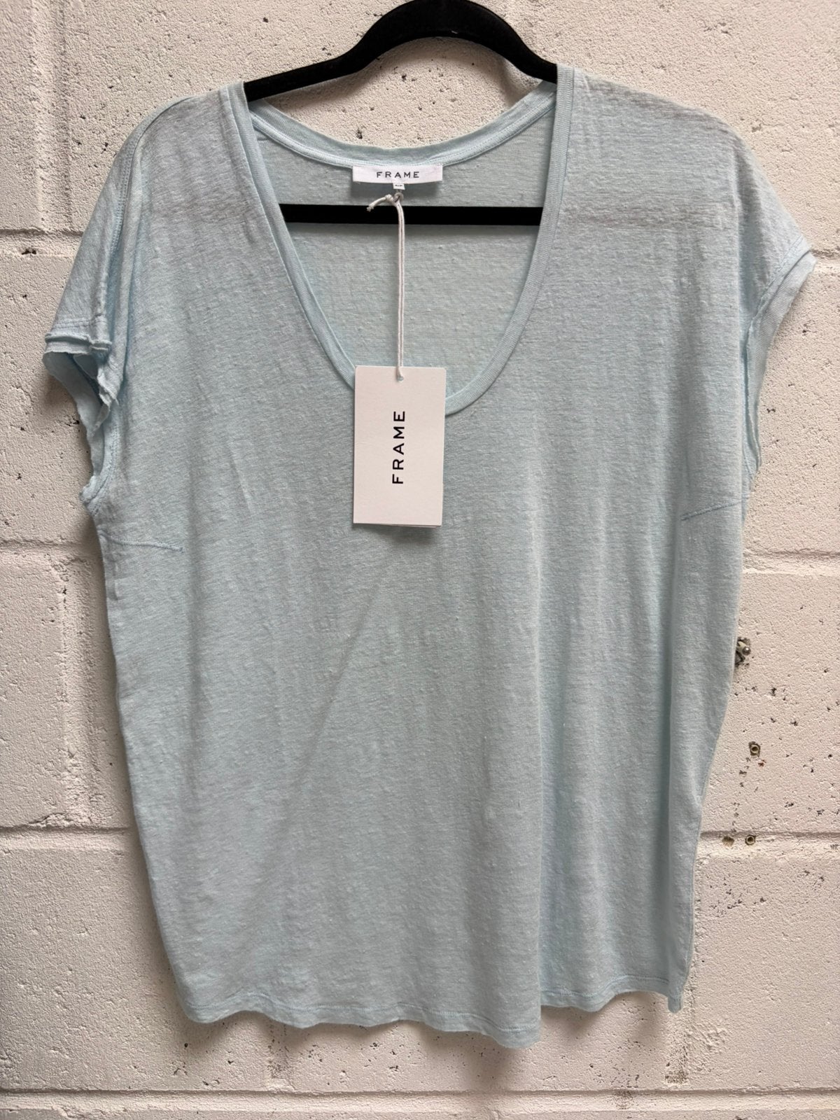 Frame linnen 100 % shirt top s blauw, Ophalen of Verzenden, Zo goed als nieuw, Blauw, Korte mouw