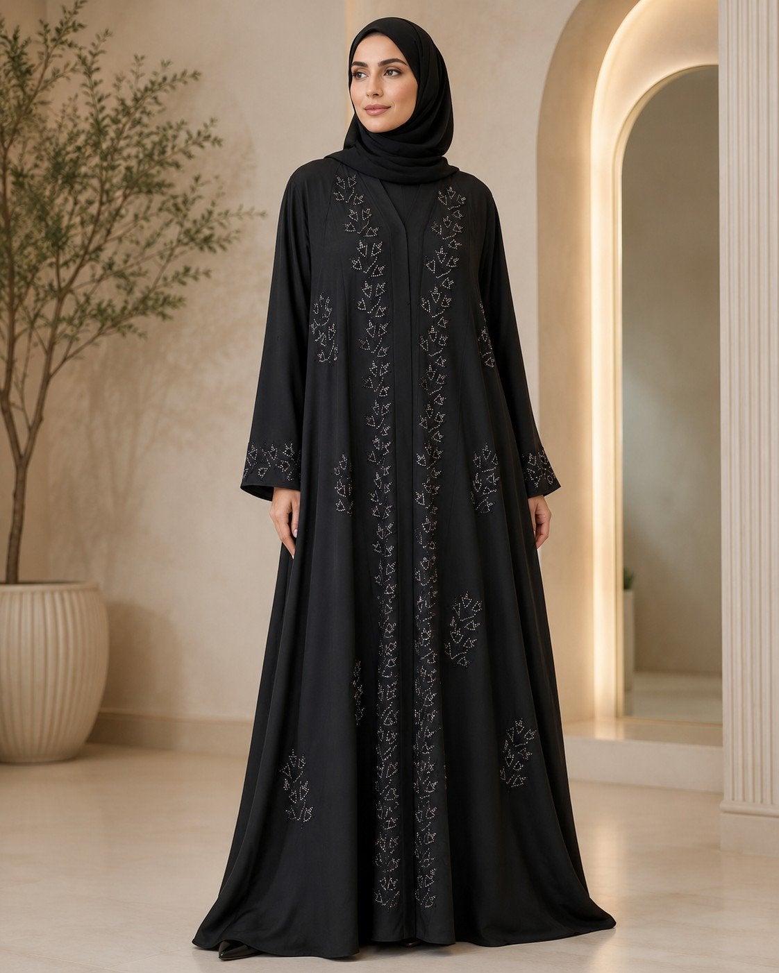 Elegant Dubai-Made Abayas – With Matching Hijab & Belt, Ophalen of Verzenden, Nieuw, Zwart, Onder de knie