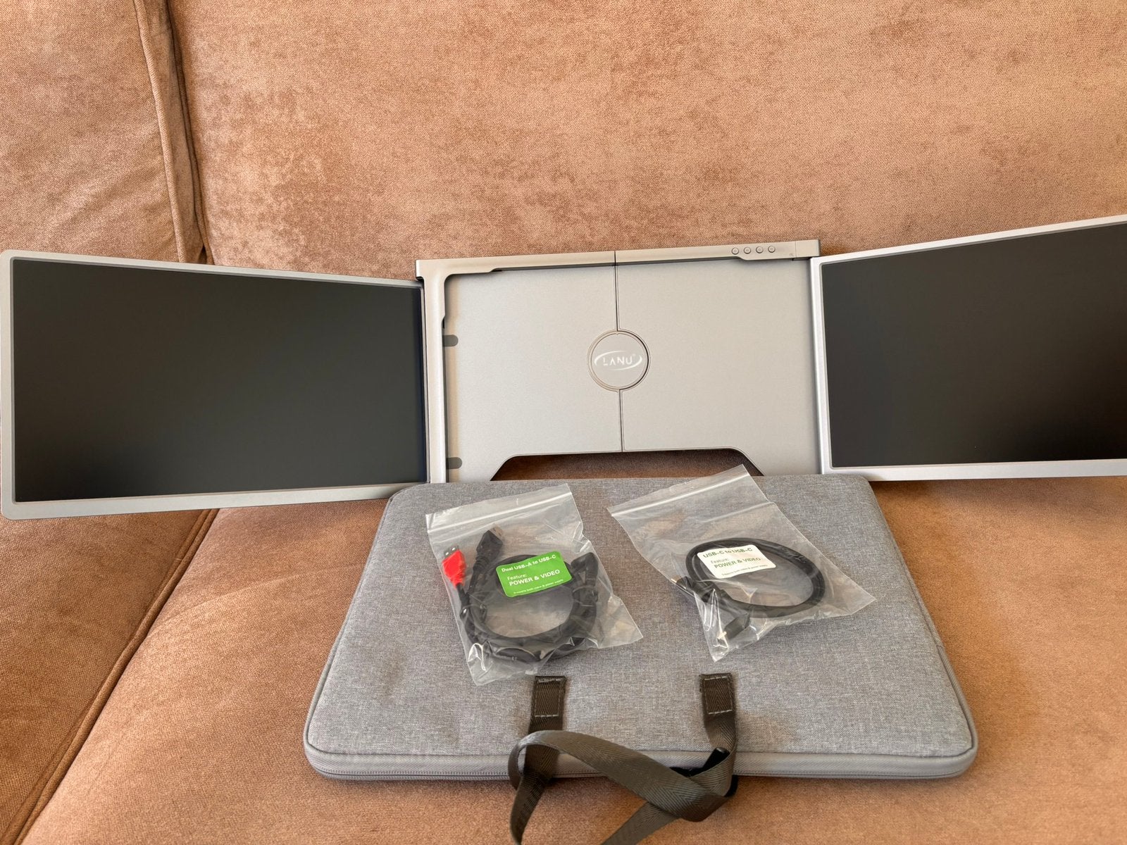 Lanu Triple Portable Monitor Expert 14” OneCable als nieuw