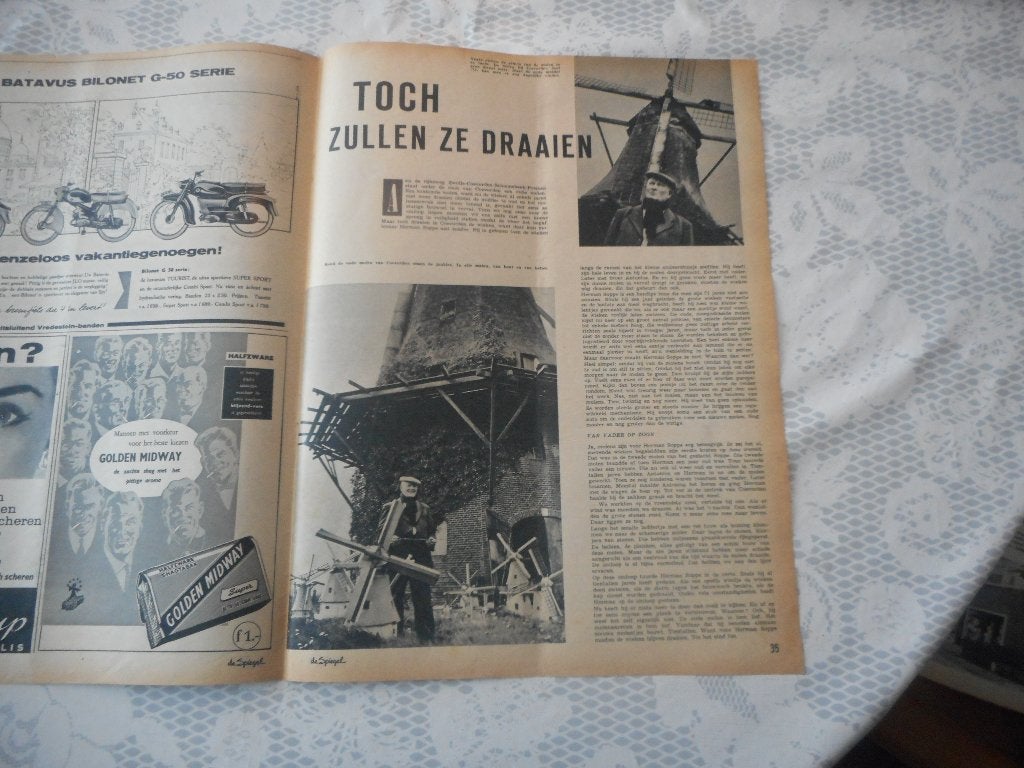 Coevorden. Molen. Herman Soppe. Draaien. 1960., Ophalen of Verzenden, 1960 tot 1980, Nederland, Knipsel(s)