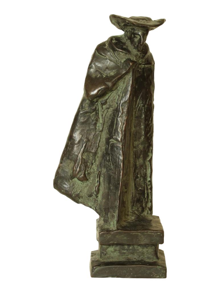 Eric Claus BRONS BEELD COMMEDIA DELL'ARTE IL DOTTORE, Ophalen of Verzenden, Gepatineerd, Brons, Beeld