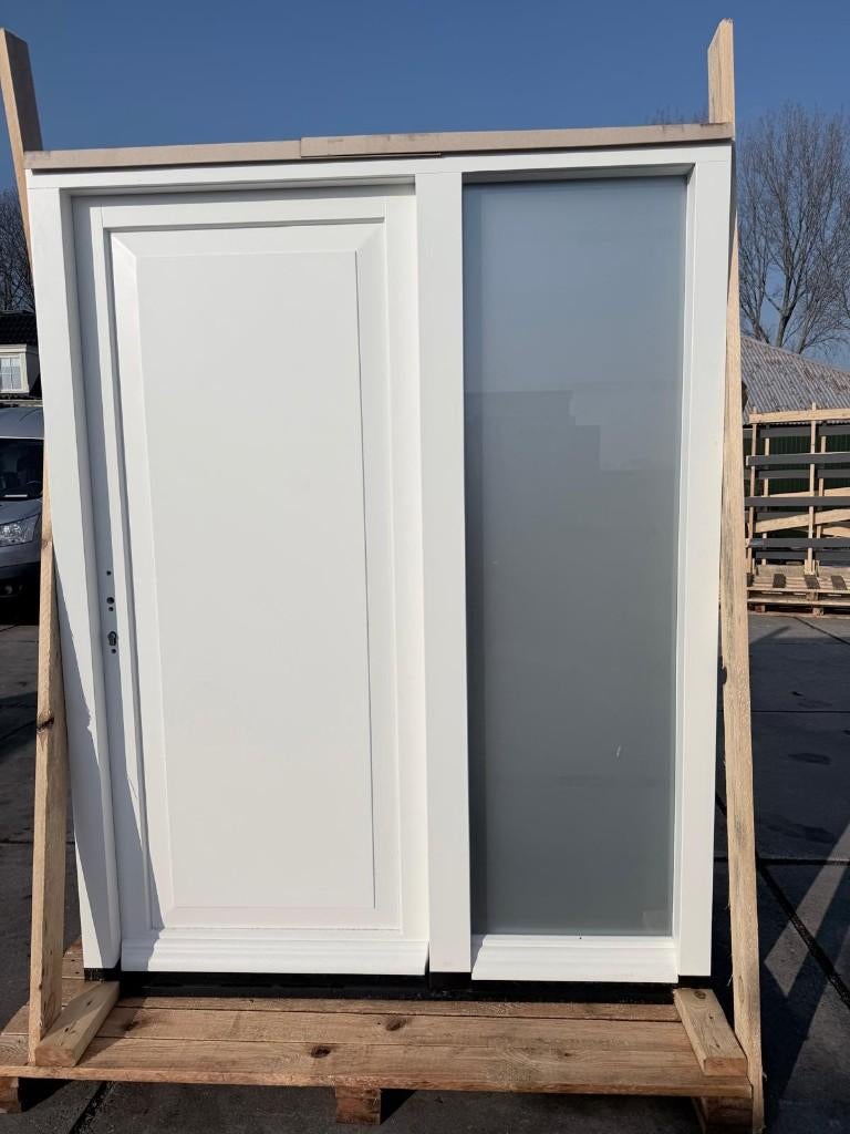 Houten voordeur met zijlicht, Ophalen, Nieuw, Buitendeur, Glas