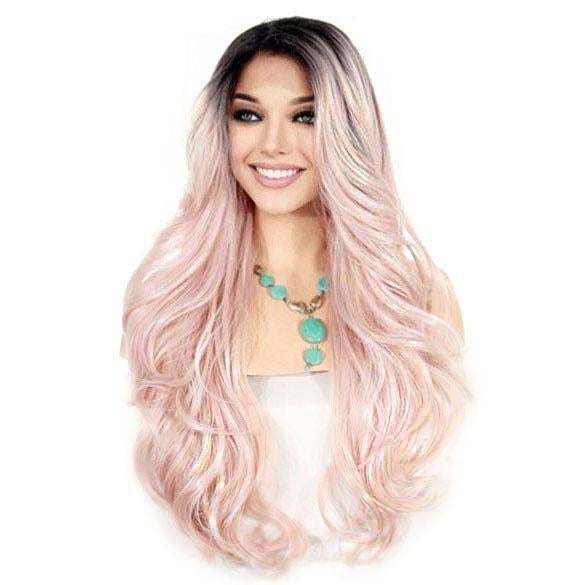 Luxe lace pruik lang haar zonder pony Kim ROSEGOLD, Ophalen of Verzenden, Nieuw, Pruik of Haarverlenging