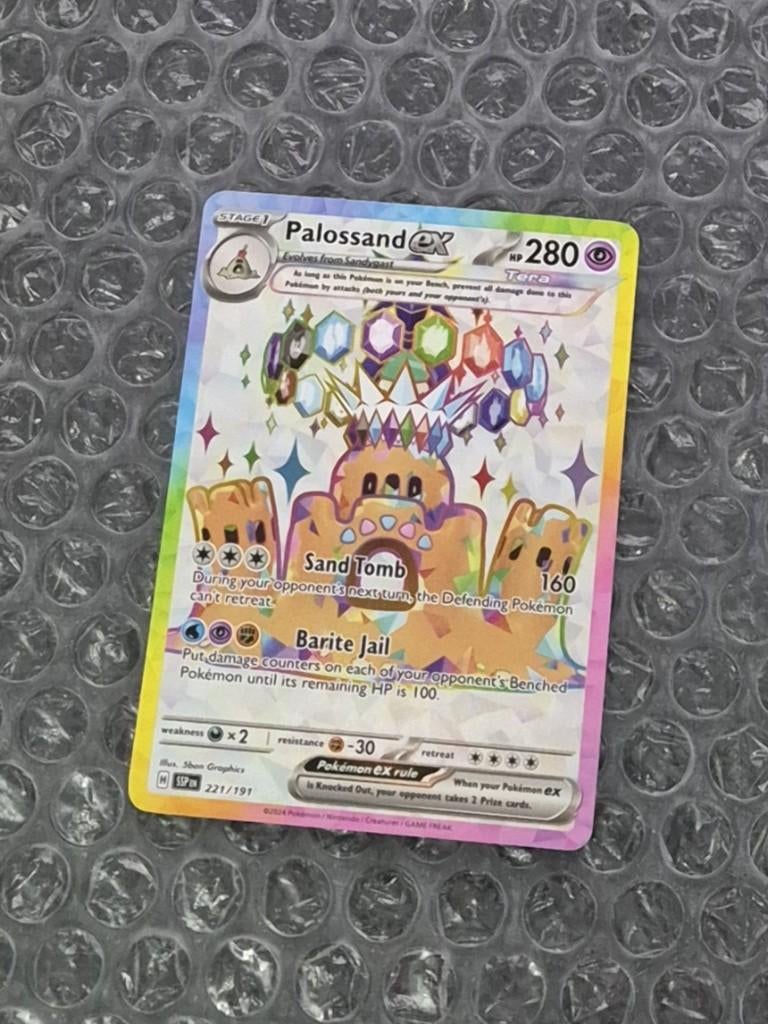 Palossand ex 221/191 Surging Sparks Scarlet & Violet SSP, Ophalen of Verzenden, Zo goed als nieuw, Meerdere kaarten, Foil
