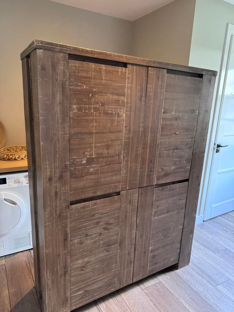 Acacia buffetkast 1400x1820mm, Ophalen, Gebruikt, 100 tot 150 cm, 150 tot 200 cm