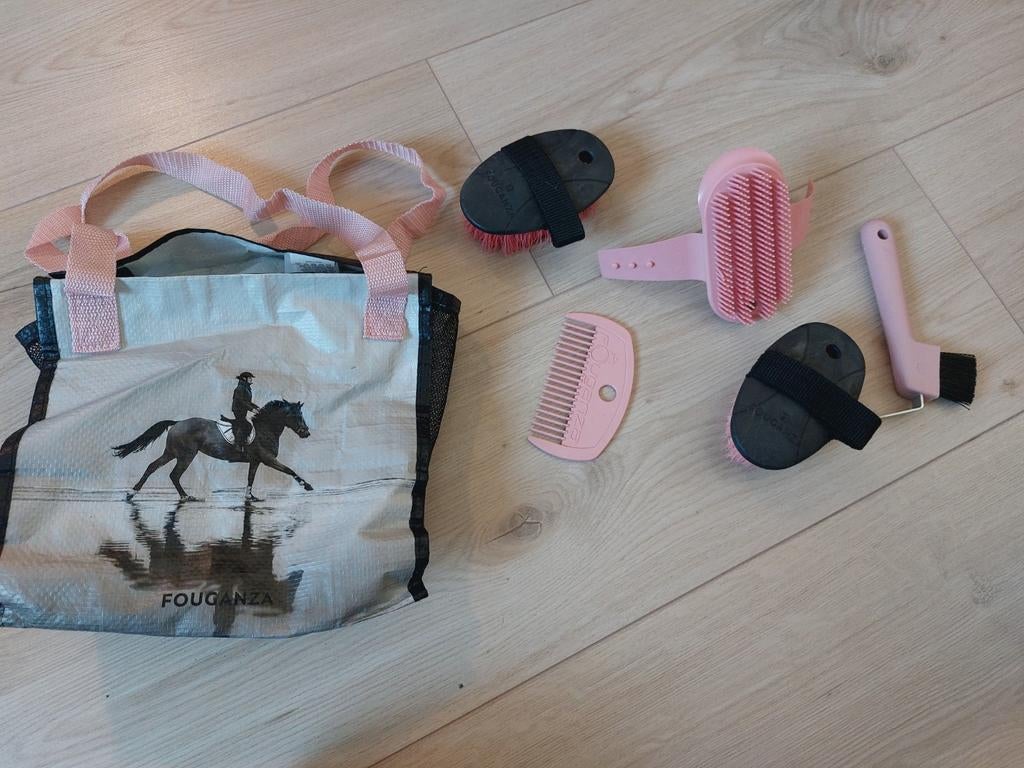 leuke paardenpoetsset voor de beginnende ruiter, Ophalen of Verzenden, Gebruikt