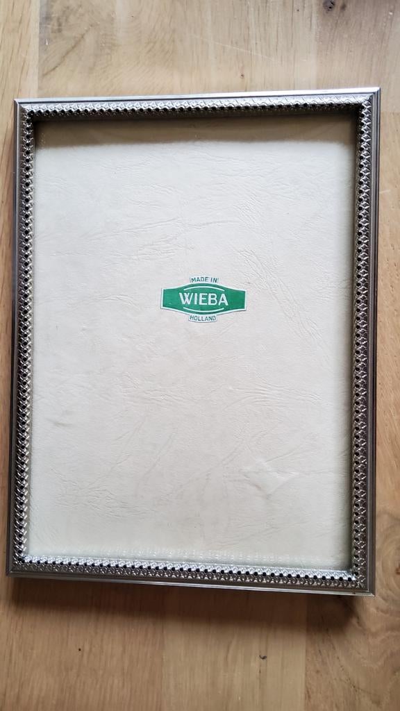 Antiek groot zilver kleur fotolijstje bol glas open randen., Ophalen of Verzenden
