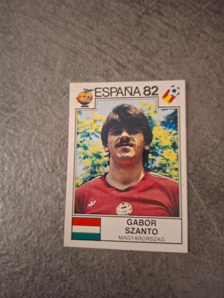 Panini sticker WK 82 Espana. Speler Gabor Szanto Hongarije., Verzenden, Zo goed als nieuw, Sticker