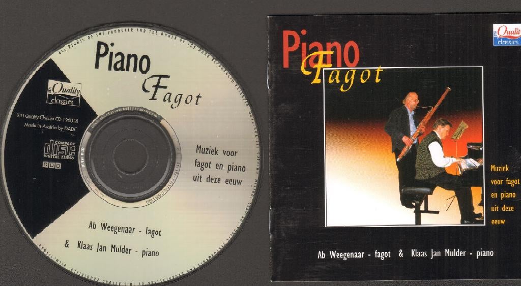 AB WEEGENAAR Klaas Jan Mulder FAGOT PIANO 21 track *DC, Cd's en Dvd's, Ophalen of Verzenden, Classicisme, Zo goed als nieuw, Overige typen