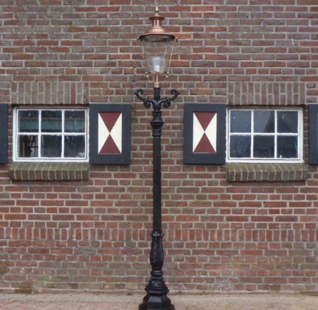 Tuinlantaarn gietijzer stadspaal buitenverlichting tuinverli, Tuin en Terras, Buitenverlichting, Nieuw, Glas, Ophalen of Verzenden