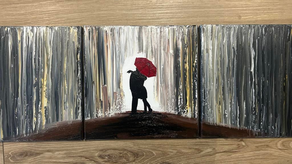 Drieluik schilderij, Antiek en Kunst, Kunst | Schilderijen | Abstract, Ophalen