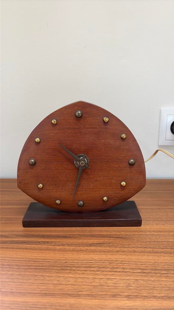 Vintage teakhouten elektrische klok Palmtag, Ophalen of Verzenden