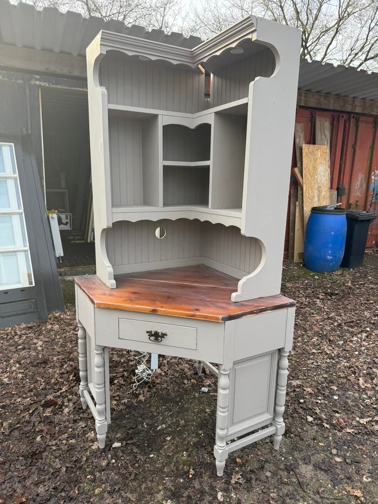 MOET WEG!!!! Grote houten hoekkast/buffetkast, Ophalen, Met plank(en), Gebruikt, 200 cm of meer