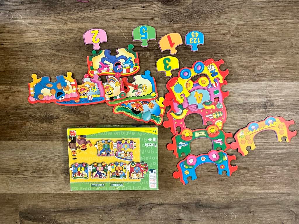 Sesamstraat Puzzel, Ophalen of Verzenden, Meer dan 50 stukjes, Zo goed als nieuw, 2 tot 4 jaar