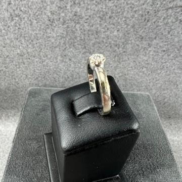 Gouden Ring | 14k* | 2,94g | Briljant | witg | 402730, Sieraden, Tassen en Uiterlijk, Ringen, Gebruikt, Ophalen of Verzenden, Kleiner dan 17