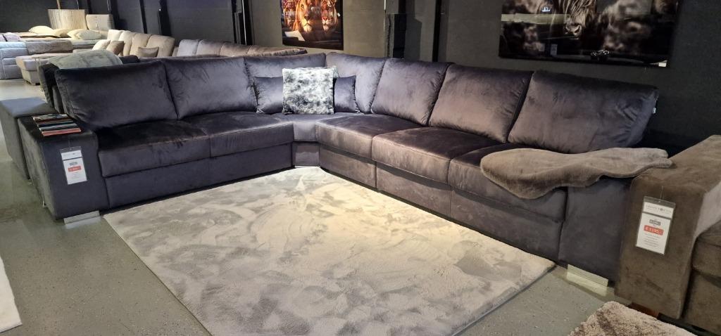 Voorraad model | Velvet antraciet hoekbank | Utrecht, Ophalen, Info@trendvortex.com, 4131 NH, Hoekbank
