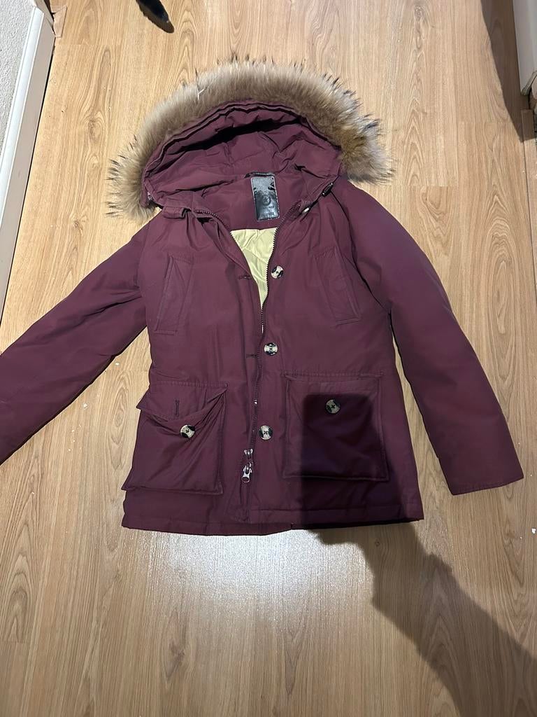 Air force burgundy jas, Kleding | Dames, Jassen | Winter, Maat 38/40 (M), Airforce, Ophalen of Verzenden, Gedragen