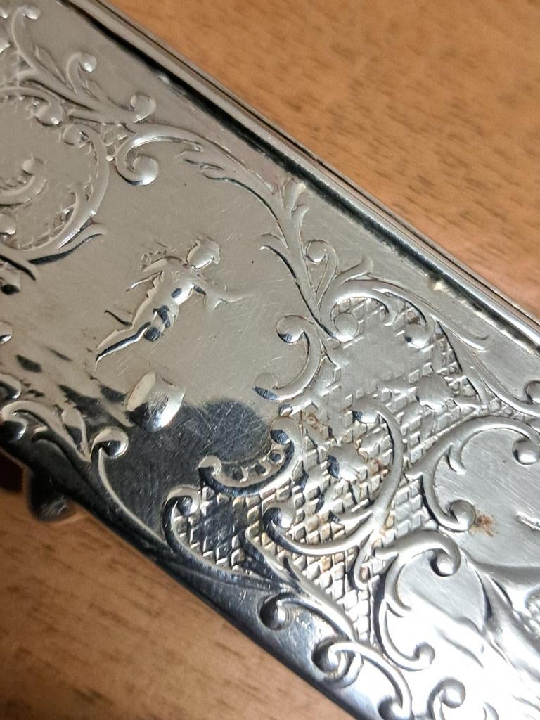 Antiek zilveren postzegeldoosje, Antiek en Kunst, Ophalen of Verzenden