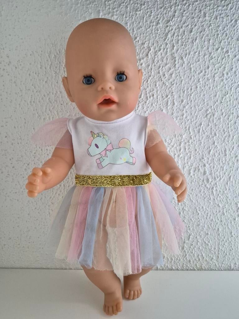 Baby Born kleertjes Jurkje Unicorn Eenhoorn, Ophalen of Verzenden, Zo goed als nieuw, Babypop