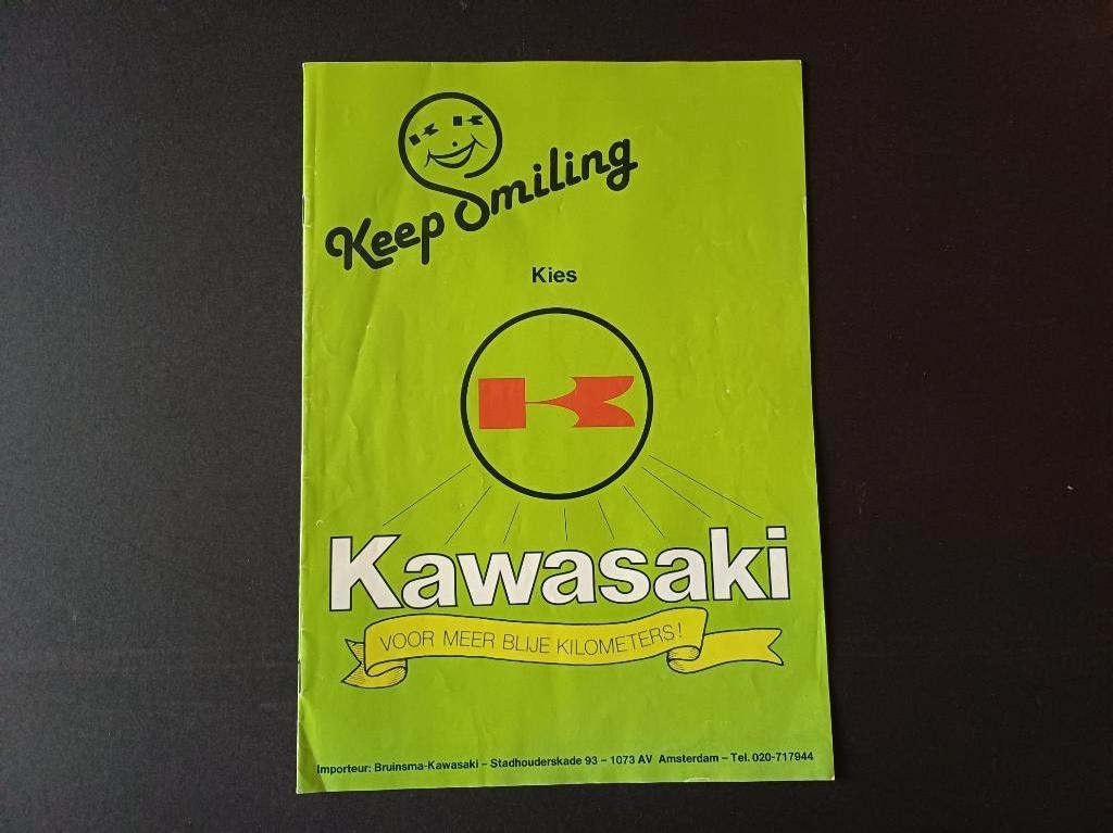 KAWASAKI range brochure / folder cross en race modellen, Boeken, Ophalen of Verzenden, Gelezen, Algemeen