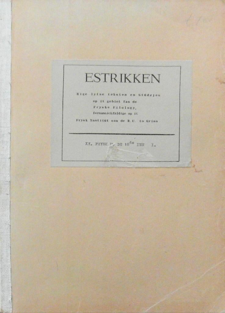 [FEITSMA, A.]  - Frysk ut de 18de ieu, Antiek en Kunst, Antiek | Boeken en Bijbels, Ophalen of Verzenden