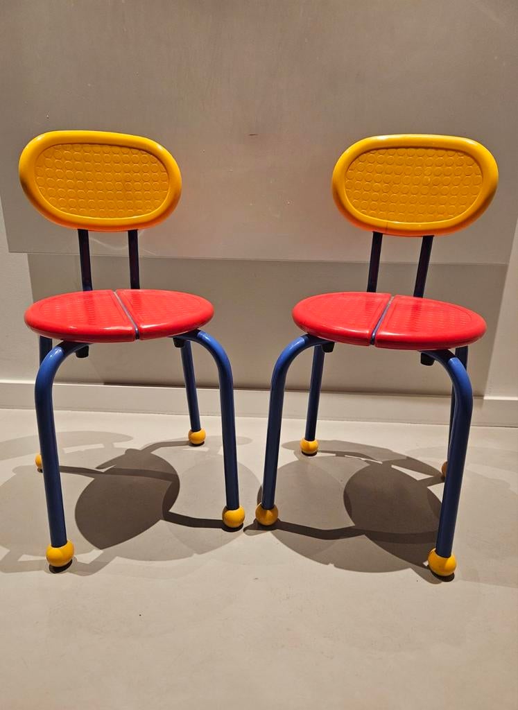 IKEA Stoel Knut & Marianne Hagberg Puzzle Memphis Stijl 80's, Huis en Inrichting, Stoelen, Ophalen of Verzenden, Wit, Metaal, Eén