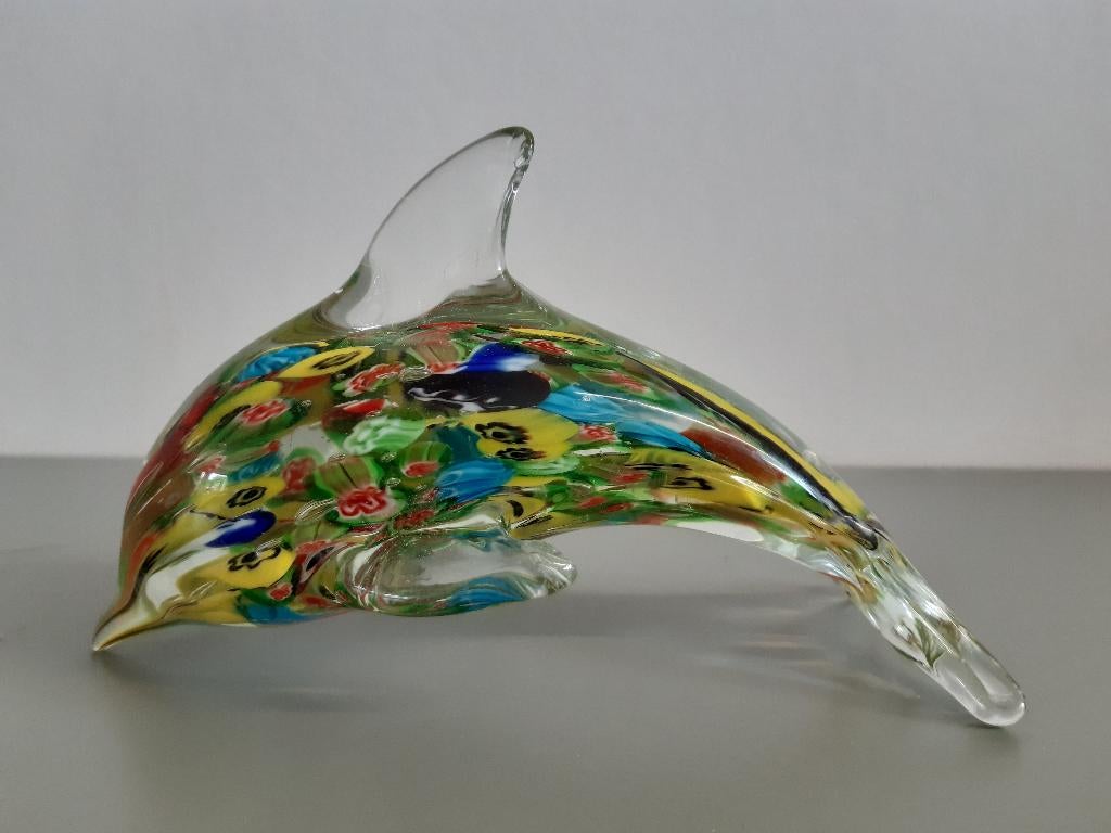 meerkleurige glazen dolfijn, Antiek en Kunst, Ophalen