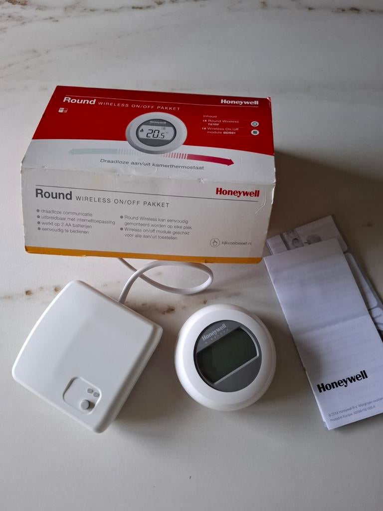 Honeywell Round Draadloze Thermostaat, Doe-het-zelf en Verbouw, Thermostaten, Ophalen of Verzenden, Slimme thermostaat, Gebruikt
