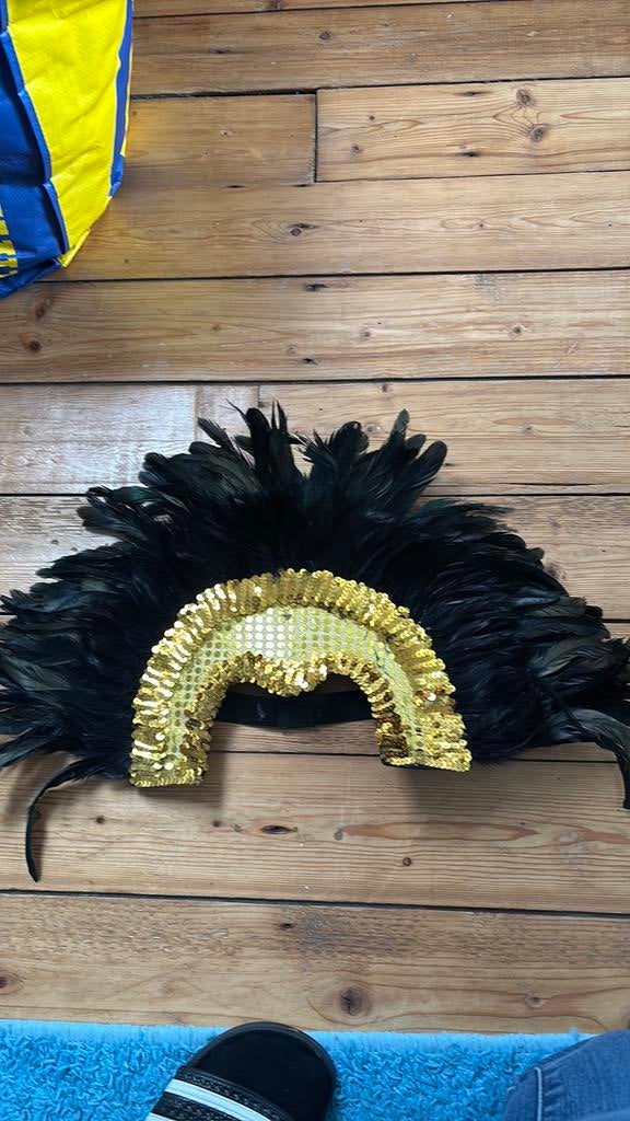 Veren hoofdtooi goud, Ophalen of Verzenden, Zo goed als nieuw, Halloween of Griezel