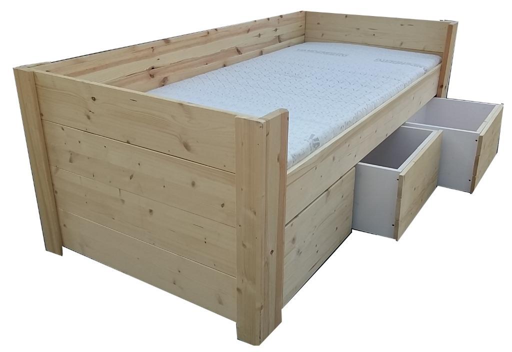 NIEUW Houten bed met laden, in ELKE maat leverb/MONTAGEoptie, Ophalen of Verzenden, Nieuw, 180 cm of meer, 70 tot 85 cm