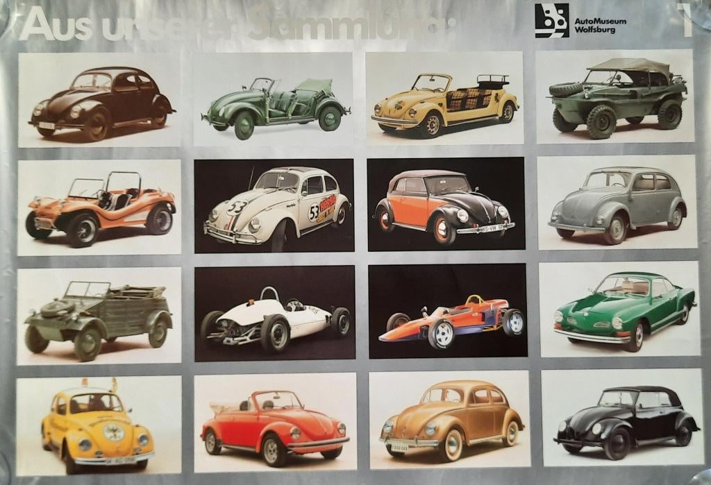 Unieke poster VOLKSWAGEN. diverse modellen KEVER., Deurposter of groter, Rechthoekig Liggend, Ophalen of Verzenden, Zo goed als nieuw