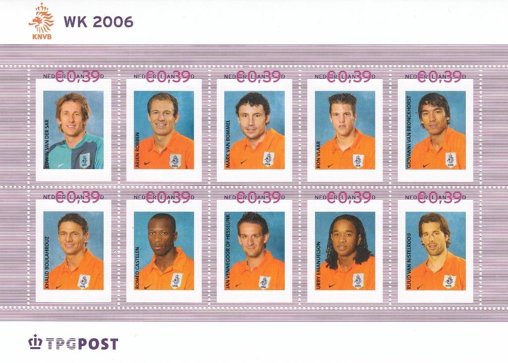 Nederland- 2006- Sport- Voetbal- WK 2006- 2 x Blok- P, Ophalen of Verzenden, Na 1940, Postfris