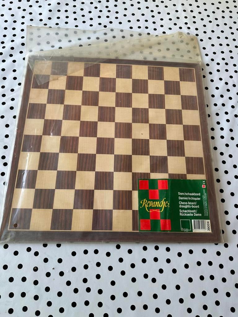 Groot vintage dambord / schaakbord Jumbo Revanche met stenen, Hobby en Vrije tijd, Ophalen of Verzenden, Zo goed als nieuw