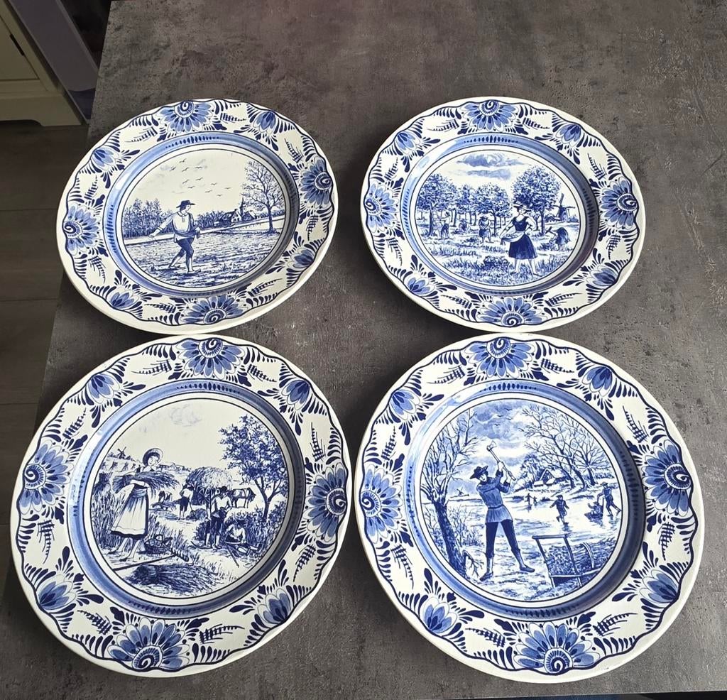 4 Delfts Blauw Borden - Serie 4 Seizoenen, Ophalen
