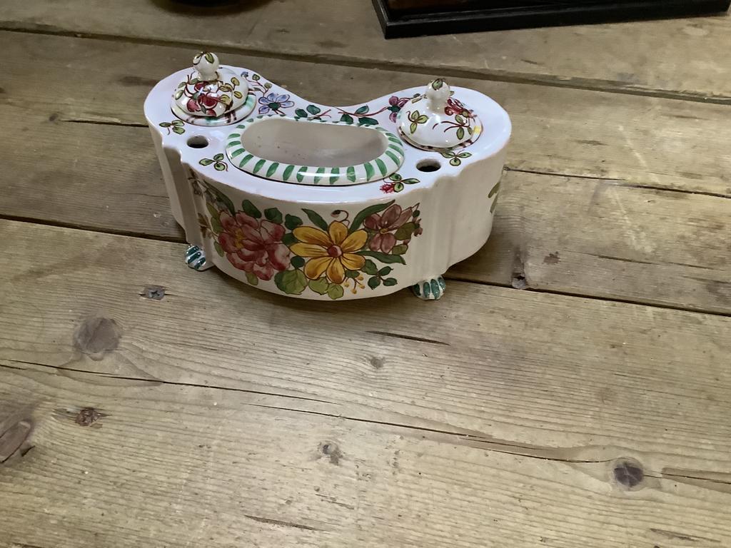 Antieke inktpot kleine beschadeging, Ophalen of Verzenden