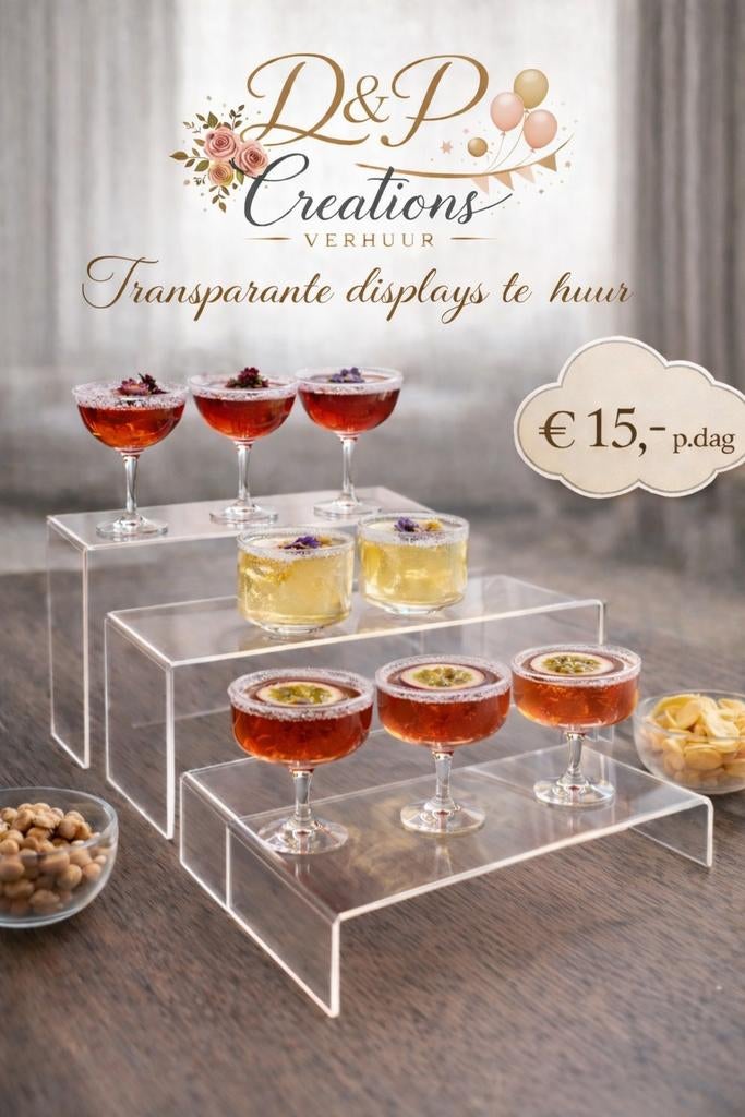 Transparante display 5 stuks voor €15,-, Ophalen of Verzenden, Nieuw, Taarten of Cupcakes, Bakvorm