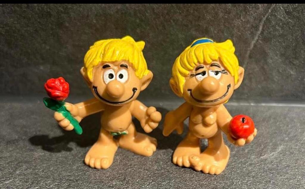 Adam en Eva Smurfen - Zeldzaam verzamelobject, Verzamelen, Ophalen of Verzenden, Zo goed als nieuw