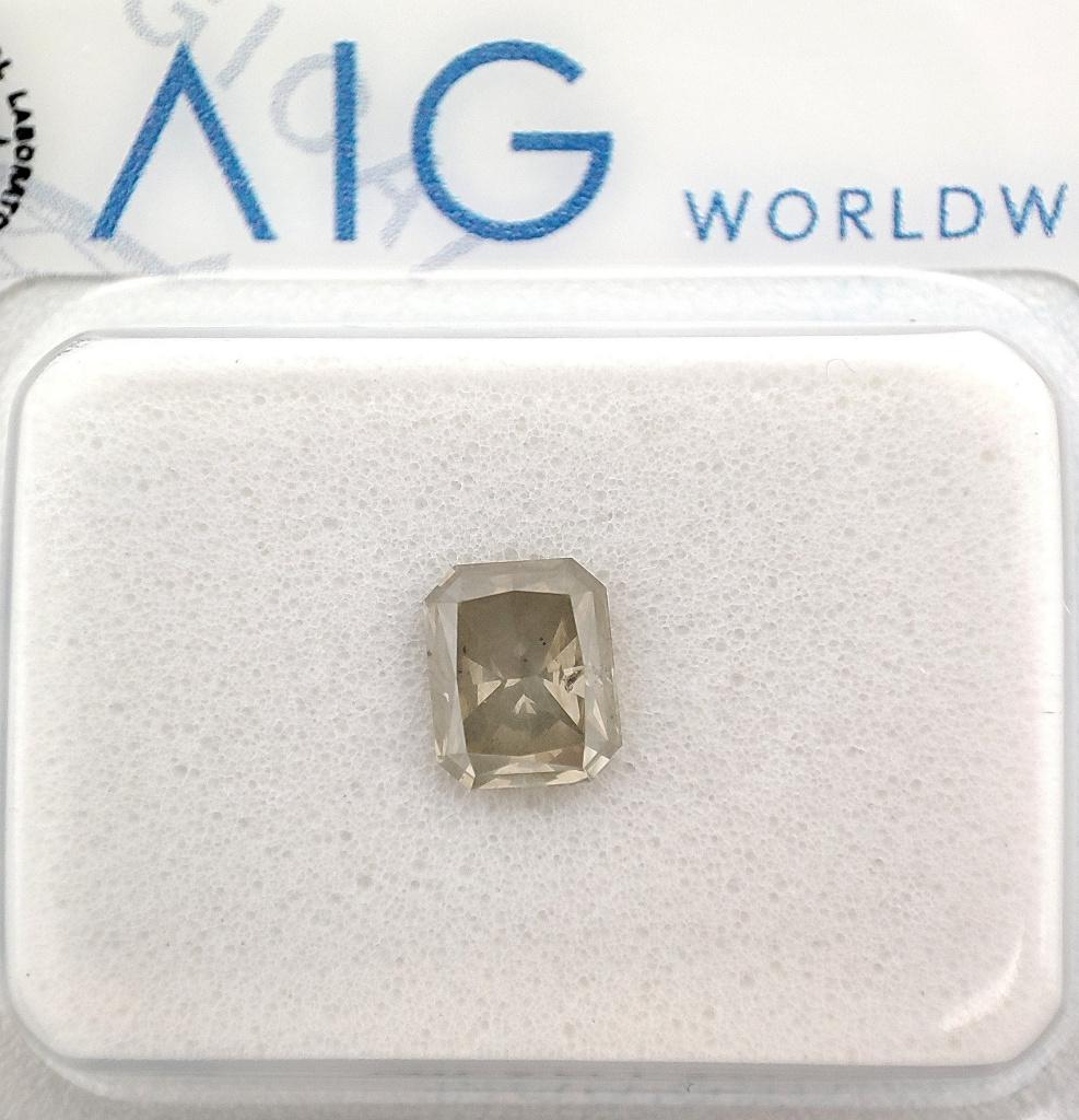 Diamant 0.57 CT - Light Yellowish Gray - SI3 - RADIANT CUT, Verzenden, Zo goed als nieuw