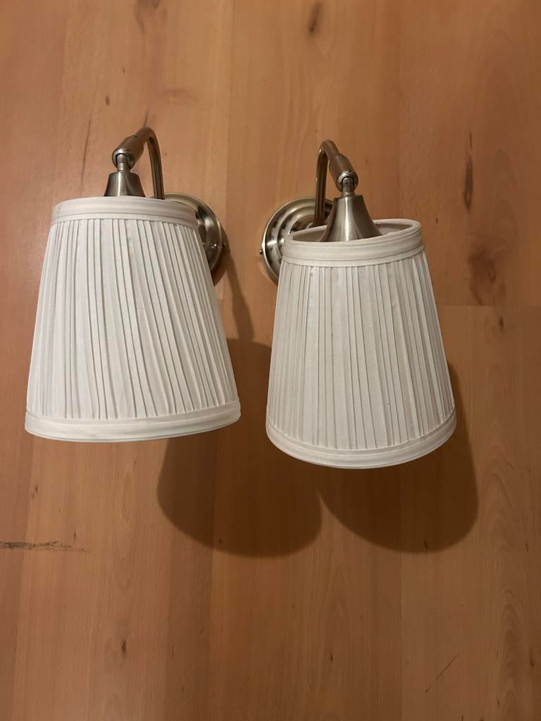 Twee Wandlampen met Stoffen Kap IKEA ÅSTRID, Ophalen of Verzenden, Gebruikt, Stof
