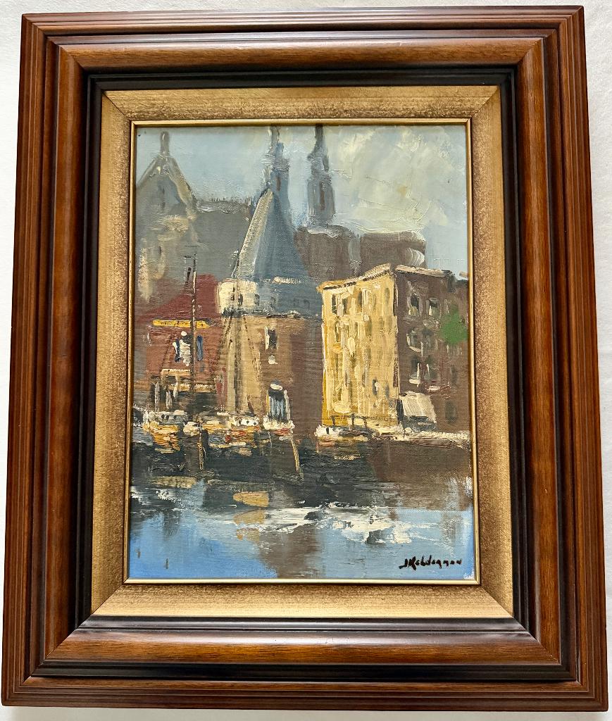 Impressionistisch stadsbeeld Jan Kelderman (1914-1990), Antiek en Kunst, Ophalen