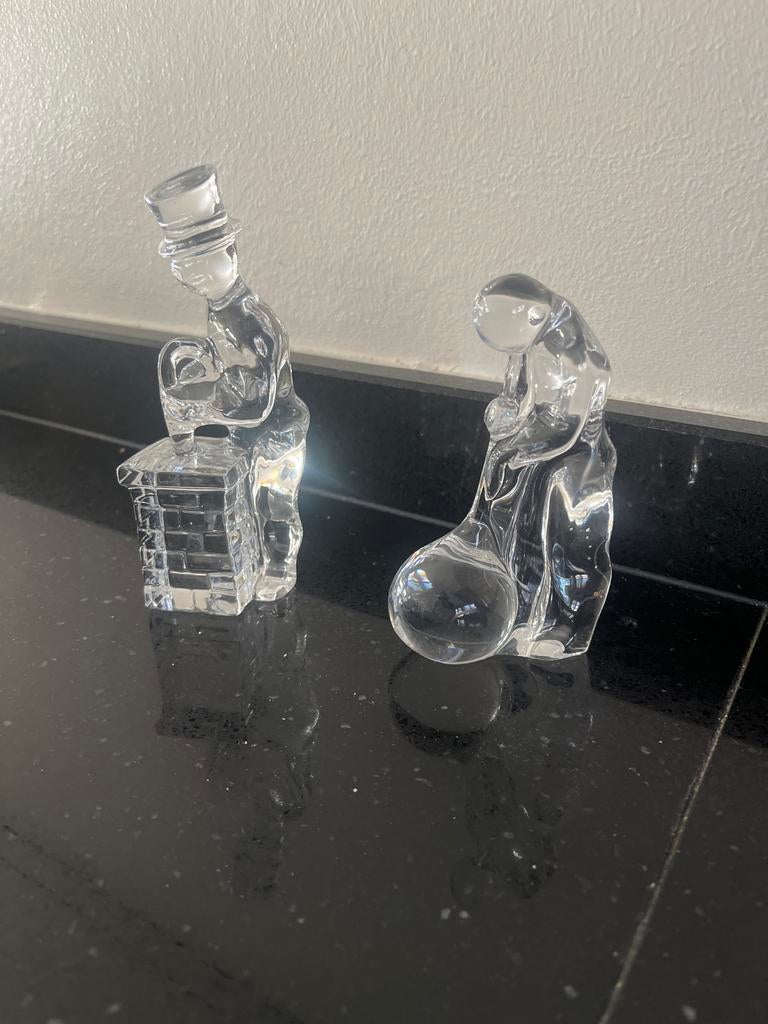 Kristallen Beeldjes: Schoorsteenveger & Glasblazer, Ophalen of Verzenden