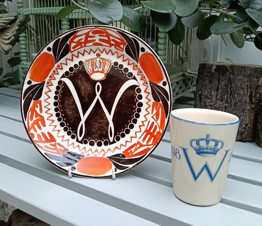 Inhuldiging koningin Wilhelmina herinneringsbord Amsterdam, Ophalen of Verzenden, Gebruikt