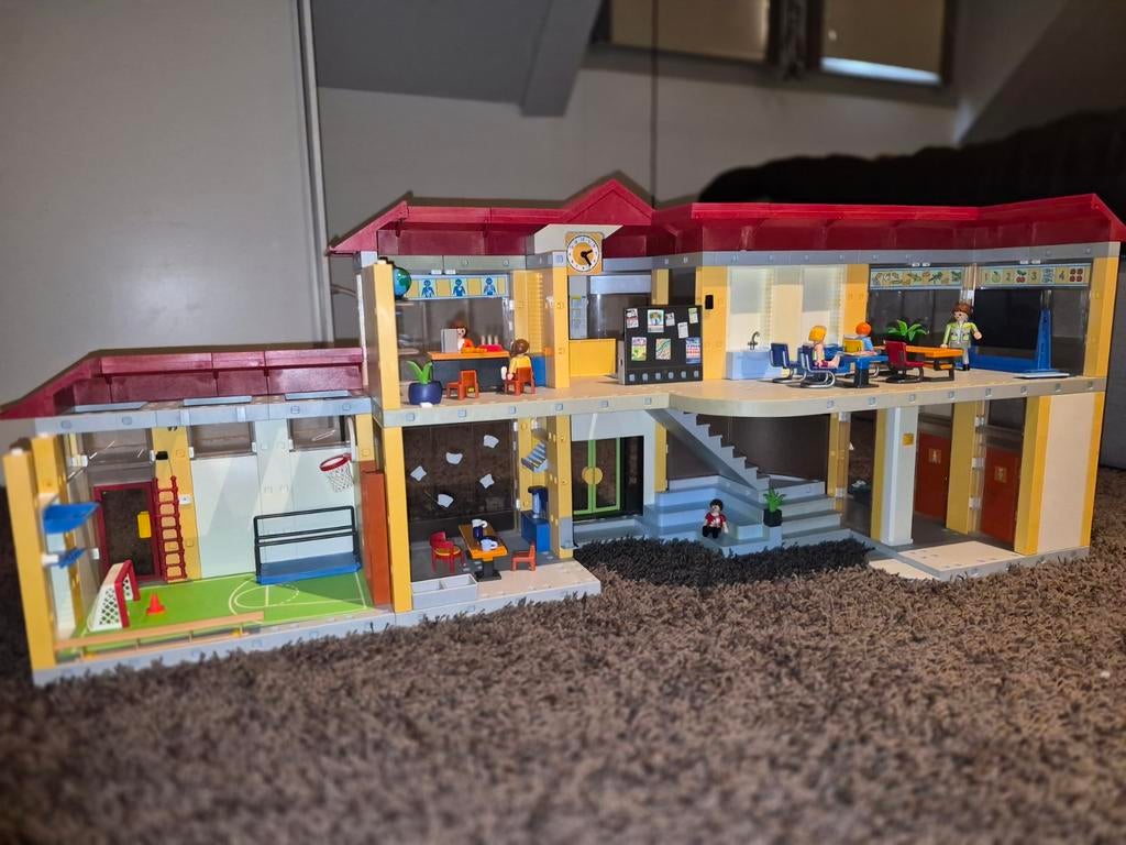 Playmobil School met doos - gebruikt, Ophalen of Verzenden, Gebruikt, Complete set